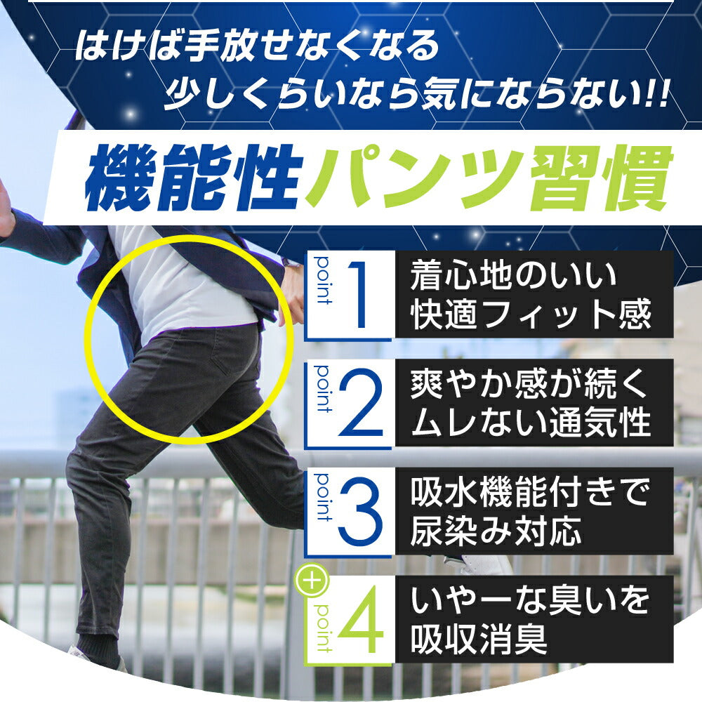 2枚セット | 失禁パンツ 尿漏れパンツ 男性用 ボクサーパンツ メンズ 追っかけ漏れ はれパン 50 尿ジミ防止 ちょいモレ 昼間おもらし ちびり 尿失禁 防水 日本製 吸水パンツ 50cc Lサイズ | メール便送料無料